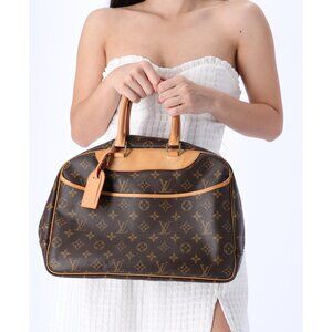 Louis Vuitton Deauville M47270 Top Zip Satchel Monogram Handbag Monogram Canvas